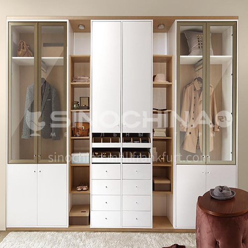 European style wardrobe classical PVC WITH HDF wardrobe-GW-260